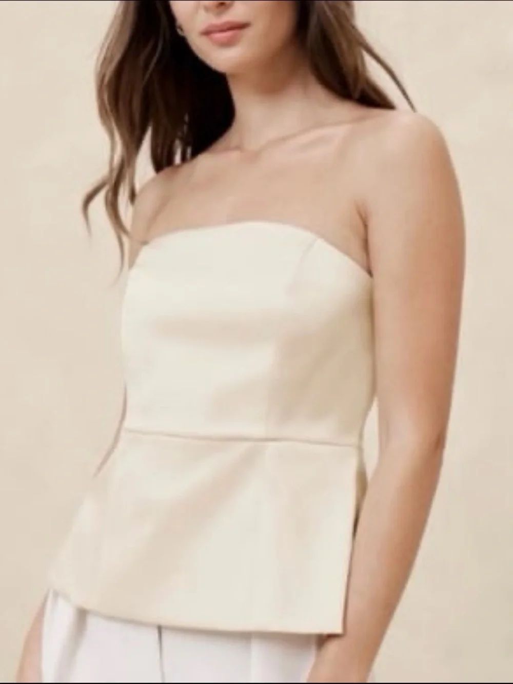 Banana Republic Satin Strapless Corset Top